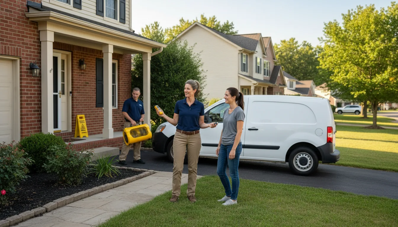 Residential water damage restoration in De Soto, IL